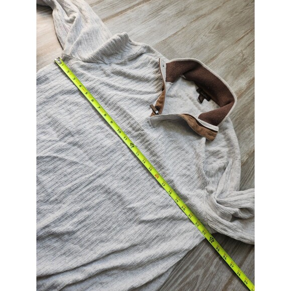 Tasso Elba Mock Neck Sweater Mens XXL Faux Suede Trim Elbow Patch Pullover GUC - Picture 7 of 9